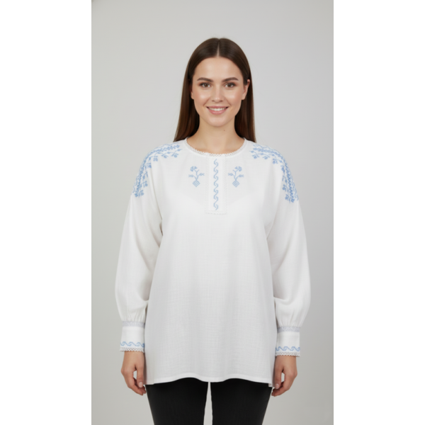 CAMISA LINHO BORDADO RICO PONTO CRUZ