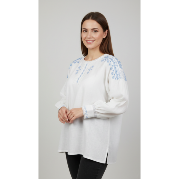 CAMISA LINHO BORDADO RICO PONTO CRUZ