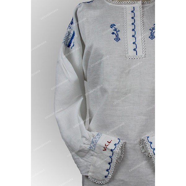LINEN SHIRT EMBROIDERY IN CROSS STITCH FOR MORDOMA...