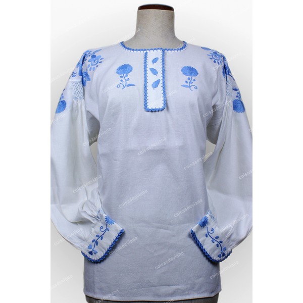 VIANESA SHIRT IN LINEN BLUE BABY EMBROIDERY FOR LA...