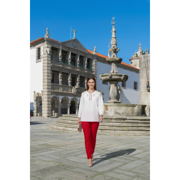 CAMISA VIANESA ALGODÃO BORDADO MULTI CORES