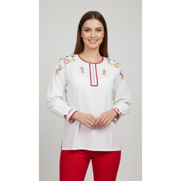 CAMISA VIANESA ALGODÃO BORDADO MULTI CORES