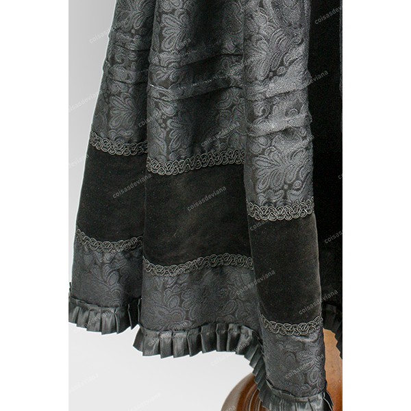 SKIRT FINE BROCADE AND VELVET WITHOUT EMBROIDERY