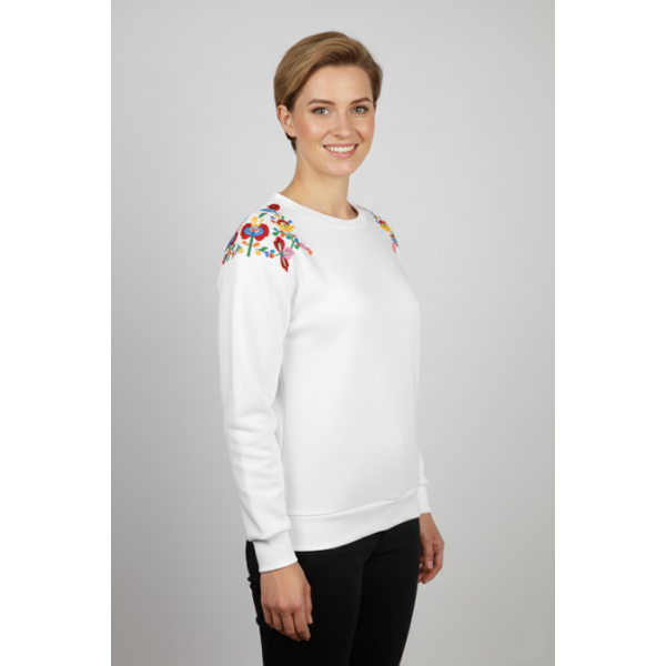 SWEATSHIRT BRANCA BORDADO VIANA MULTICORES MÁQUIN...