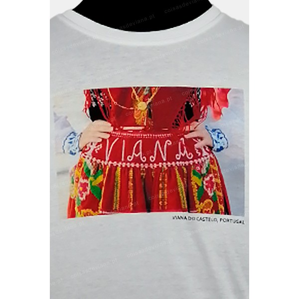 WHITE T-SHIRT VIANA MOTIFS PRINTED