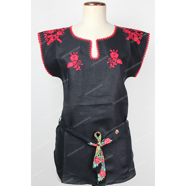 TUNIC IN LINEN EMBROIDERY BY MACHINE
