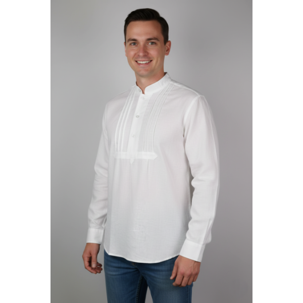 CAMISA LINHO SEM BORDADO COM NERVURAS