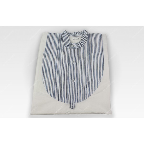 SHIRT IN LINEN WITH SCRATCHED BIB