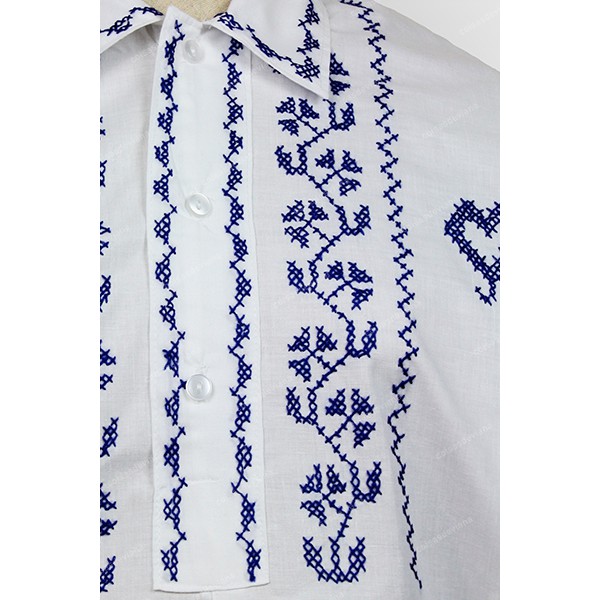 LINEN SHIRT EMBROIDERY IN CROSS STITCH