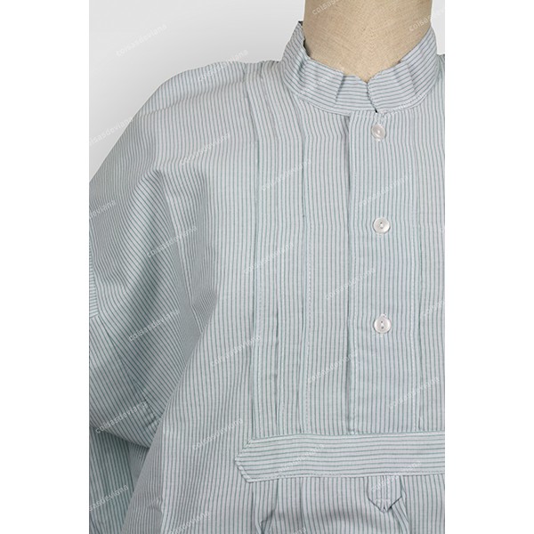 SHIRT IN SCRATCHED COTTON WITH BIB