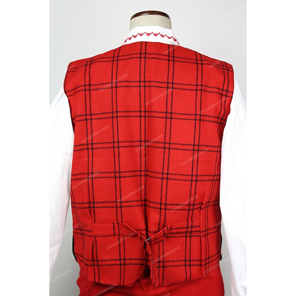 CHILD'S FARM VEST WITH BACK IN CHESS