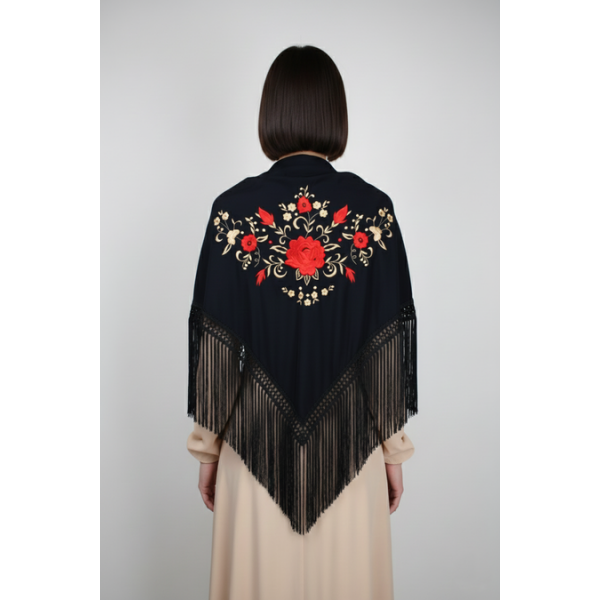 XAILE COM FRANJA BORDADO INDUSTRIAL