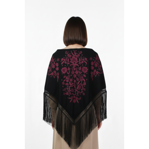 XAILE COM FRANJA BORDADO RICO INDUSTRIAL